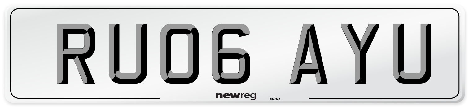 RU06 AYU Number Plate from New Reg